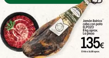 Oferta de Elpozo - Jamón Ibérico Cebo Con Pata por 135€ en Dialprix