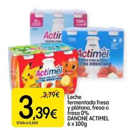 Oferta de Actimel - Leche Fermentada Fresa Y Platano, Fresa O Fresa 0% por 3,39€ en Dialprix