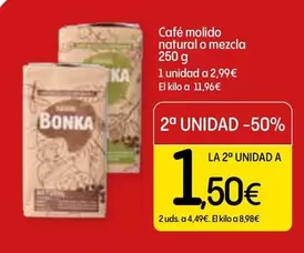 Oferta de Bonka - Café Molido Natural O Mezcla por 2,99€ en Dialprix