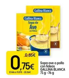 Oferta de Gallina Blanca - Sopa Ave O Pollo Con Fideos por 0,75€ en Dialprix