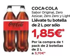 Oferta de Coca-Cola - Sabor Original, Zero Azucar, Zero Zero Y Light por 1,85€ en Dialprix