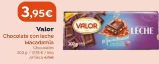 Oferta de Valor - Chocolate Con Leche Macadamia por 3,95€ en Dialprix