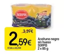 Oferta de Serpis - Aceituna Negra Sin Hueso por 2,59€ en Dialprix