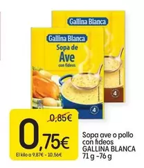 Oferta de Gallina Blanca - Sopa Ave O Pollo Con Fideos por 0,75€ en Dialprix