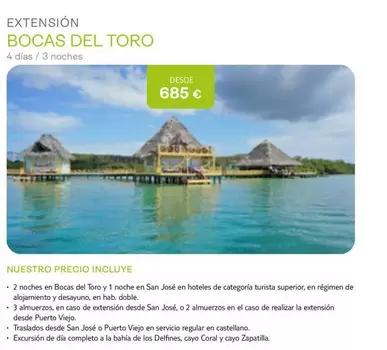 Oferta de Bocas Del Toro por 685€ en Tui Travel PLC