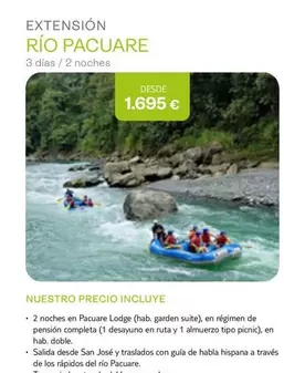 Oferta de Garden - Extension rio Pacuare por 1695€ en Tui Travel PLC