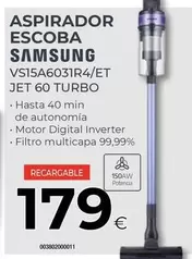 Oferta de Samsung - Aspirador Escoba por 179€ en Tien 21