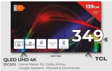 Oferta de TCL - Qled Uhd 4k 55c655 por 349€ en Tien 21