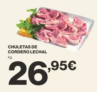 Oferta de Chuletas De Cordero Lechal por 26,95€ en Supercor