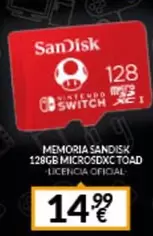 Oferta de Sandisk - Memoria  128gb Microsdxc Toad por 14,99€ en Game