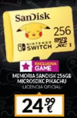 Oferta de Sandisk - Memoria  256gb Microsdxc Pikachu por 24,99€ en Game