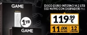 Oferta de Disco Duro Interno M.21tb Ssd Nvme Con Disipador por 119,99€ en Game