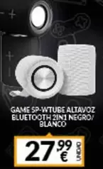 Oferta de Blanco - Game Sp-wtube Altavoz Bluetooth 2in 1 Negro/ por 27,99€ en Game