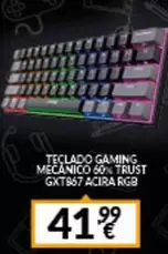 Oferta de Gaming - Teclado Gaming Mecánico 60% Trust Gxt967 Acira Rgb por 41,99€ en Game