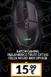 Oferta de Gaming - Inalambrico Trust Gxt110 Felox Negro 4800 Dpi Rgb por 15,99€ en Game