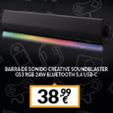 Oferta de Creative - Barra De Sonido  Soundblaster por 38,99€ en Game