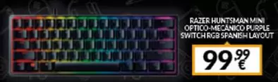 Oferta de Razer - Razer Muntsman Mini Optico-mecanico Purple Switch Rgb Spanish Laycut por 99,99€ en Game