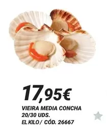 Oferta de Vieira Media Concha 20/30 Uds. por 17,95€ en Dialsur Cash & Carry