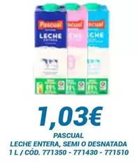 Oferta de Pascual - Leche Entera, Semi O Desnatada por 1,03€ en Dialsur Cash & Carry