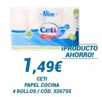 Oferta de Ceti - Papel Cocina 4 Rollos/cód. 526755 por 1,49€ en Dialsur Cash & Carry