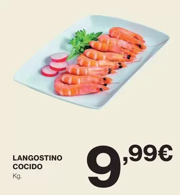 Oferta de Langostino Cocido por 9,99€ en Hipercor