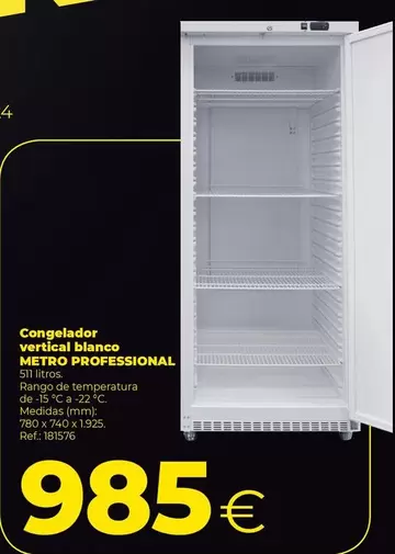 Oferta de Vertical - Congelador Venta Del Banco por 985€ en Makro