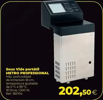 Oferta de Metro Professional - Sous Vide Portatil por 202,5€ en Makro