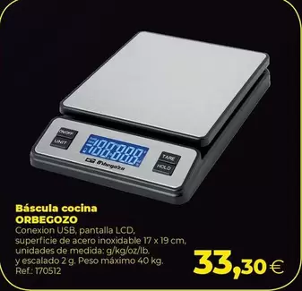 Oferta de Orbegozo - Báscula Cocina por 33,3€ en Makro