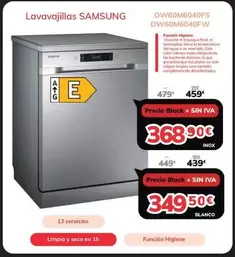 Oferta de Samsung - Lavavajillas DW60M6040FS por 349,5€ en Mi electro