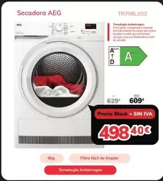 Oferta de AEG - Secadora Tr708l202 por 498,4€ en Mi electro