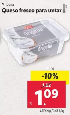 Oferta de Milbona - Queso Fresco Para Untar por 1,09€ en Lidl