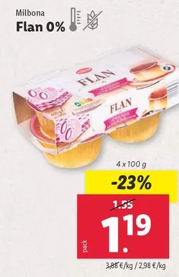 Oferta de Milbona - Flan 0% por 1,19€ en Lidl