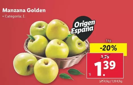 Oferta de Origen - Manzana Golden por 1,39€ en Lidl