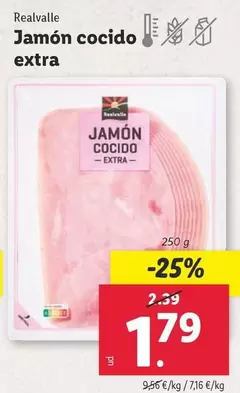 Oferta de Realvalle - Jamon Cocido Extra por 1,79€ en Lidl