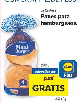 Oferta de La Cestera - Panes Para Hamburguesa por 0,89€ en Lidl