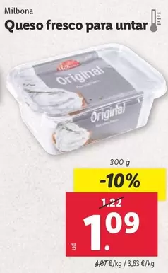 Oferta de Milbona - Queso Fresco Para Untar por 1,09€ en Lidl