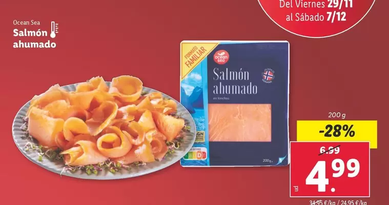 Oferta de Ocean sea - Salmon Ahumado por 4,99€ en Lidl