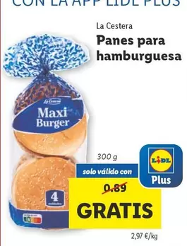 Oferta de La Cestera - Panes Para Hamburguesa por 0,89€ en Lidl