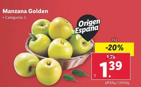 Oferta de Origen - Manzana Golden por 1,39€ en Lidl