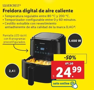 Oferta de SilverCrest - Freidora Digital De Aire Caliente por 24,99€ en Lidl