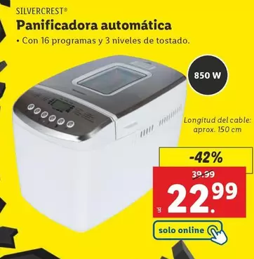 Oferta de SilverCrest - Panificadora Automatica por 22,99€ en Lidl