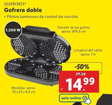 Oferta de SilverCrest - Gofrera Doble por 14,99€ en Lidl