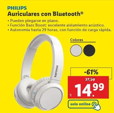 Oferta de Philips - Auriculares Con Bluetooth por 14,99€ en Lidl