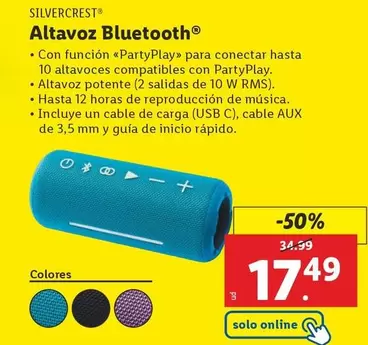 Oferta de SilverCrest - Altavoz Bluetooth por 17,49€ en Lidl