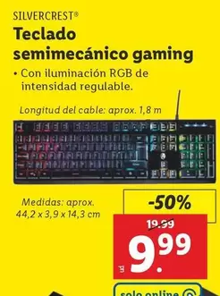 Oferta de SilverCrest - Teclado Semimecanico Gaming por 9,99€ en Lidl