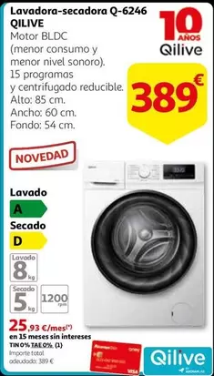 Oferta de Qilive - Lavadoras-secadora Q-6246 por 389€ en Alcampo