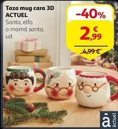 Oferta de Taza Mug Cara 3d por 2,99€ en Alcampo