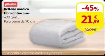 Oferta de Pikolin - Relleno Nordico Fibra Antiacaros por 21,99€ en Alcampo