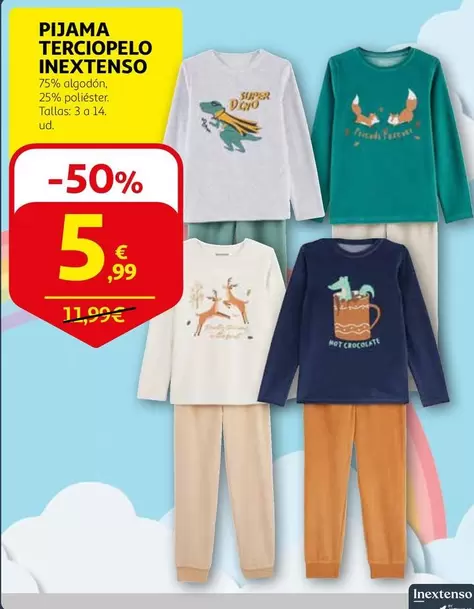 Oferta de Inextenso - Pijama Terciopelo por 5,99€ en Alcampo