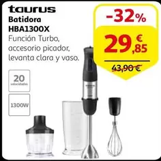 Oferta de Taurus - Batidora Hba1300x por 29,85€ en Alcampo